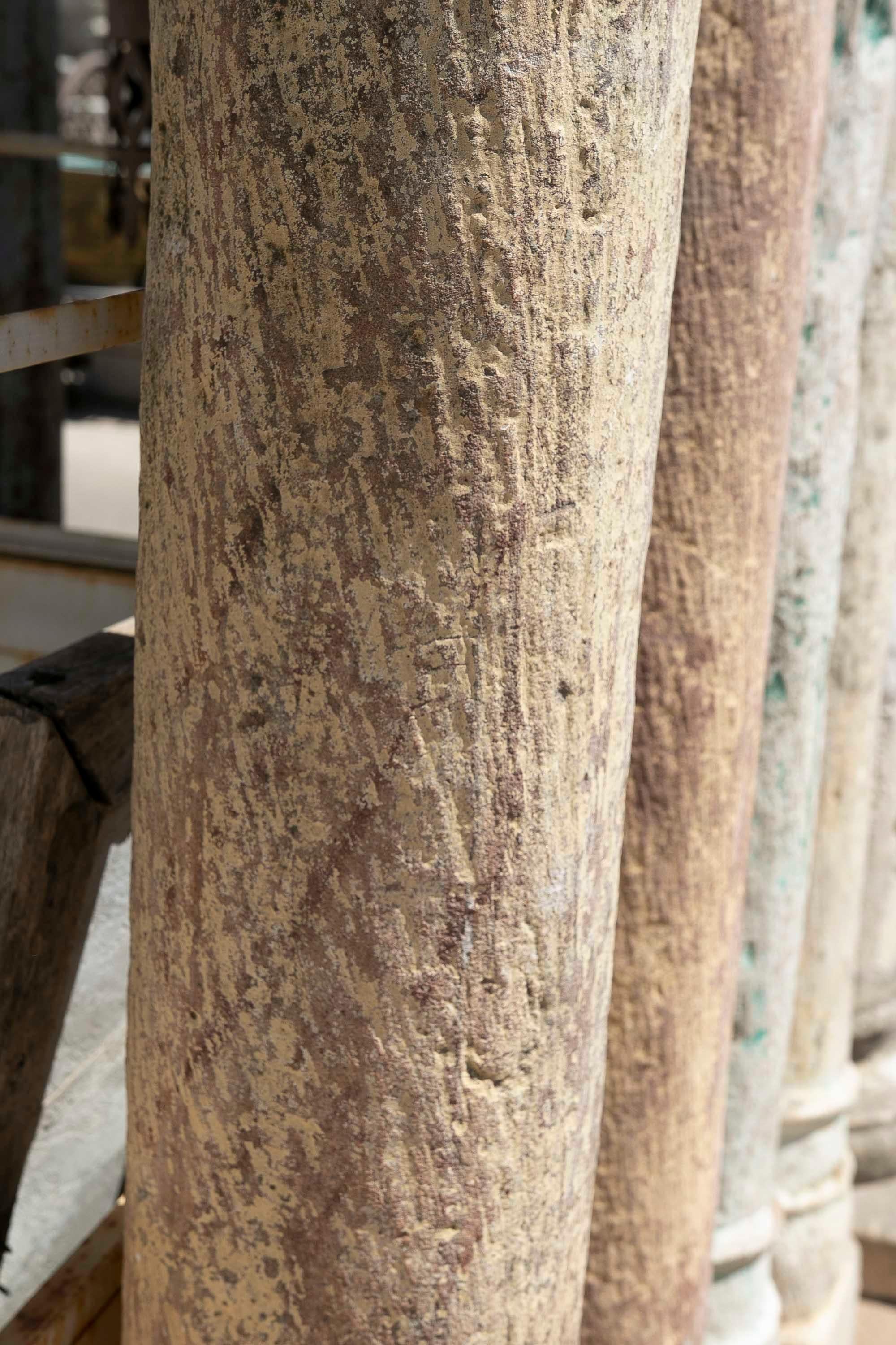 Paire de colonnes en pierre sculptées à la main du 19e siècle en vente 14