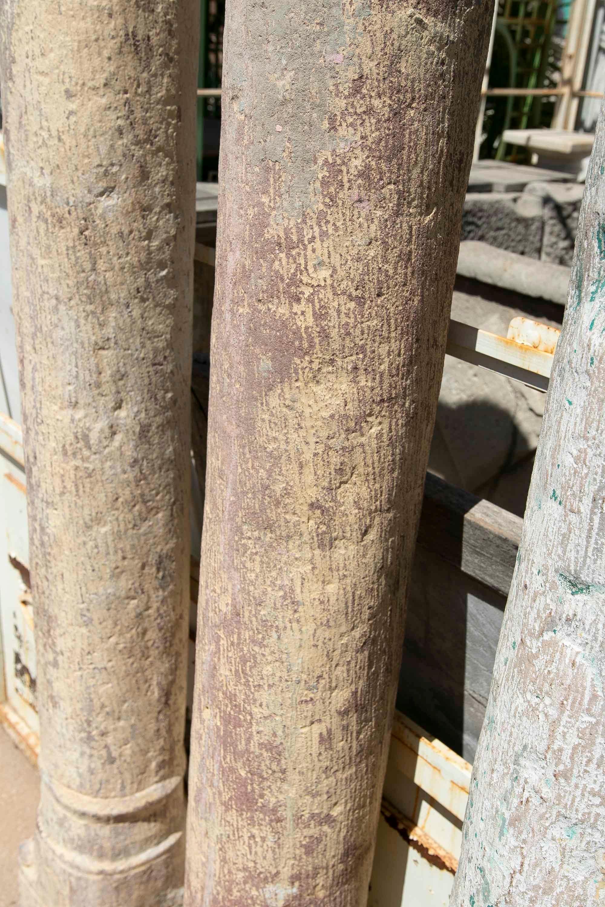 19th Century Pair of Hand-Carved Stone Columns For Sale 5