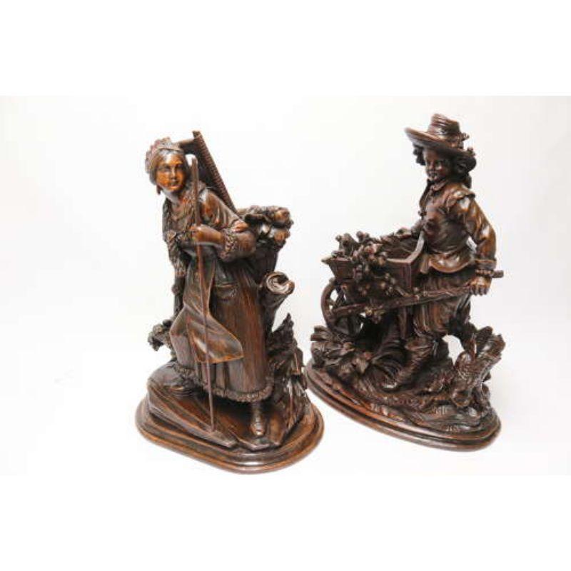 19th Century Pair of Antique Horticultural Black Forest Figures

These very fine examples are of exhibition quality.  Their scale, modelling, and superb artistry of carving are rare and difficult to find on the open market. They depict two rural