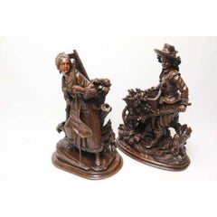 19th century pair of horticultural Black Forest figures, circa 1850