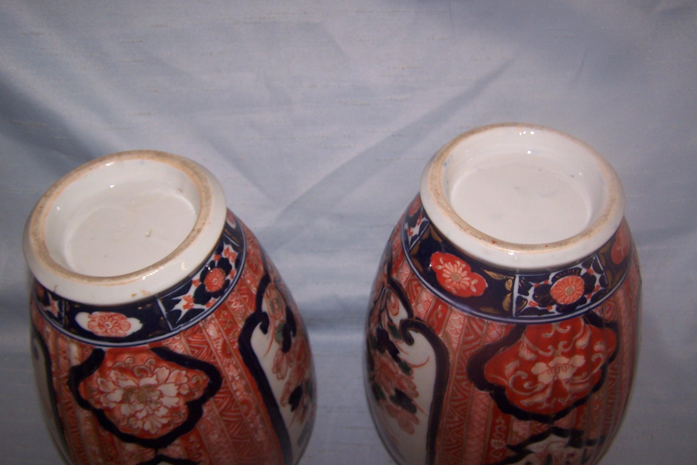 Anglo-Japanese 19th Century, Pair of Imari Vases