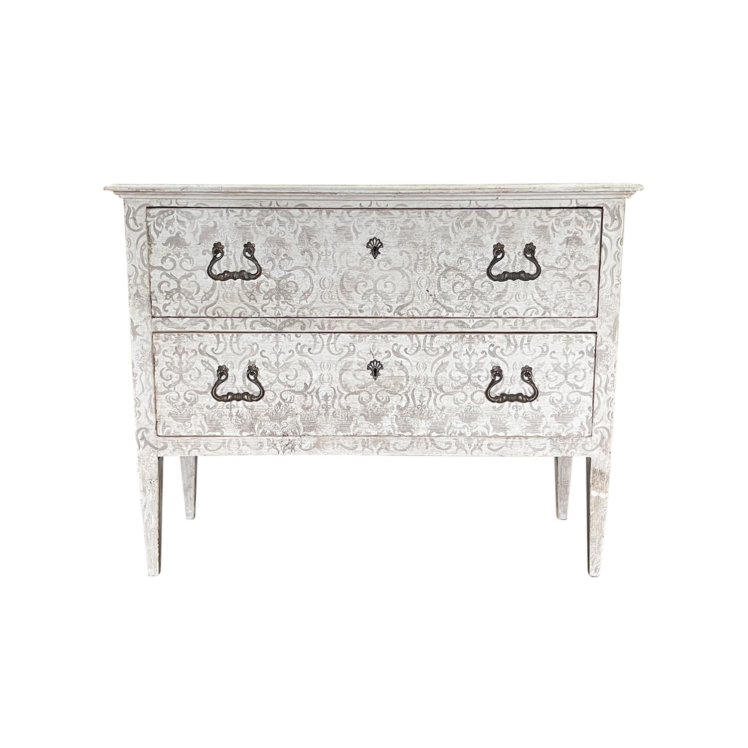 19th Century Pair of Italian Arte Povera Pine Bed Side Tables - Antique Chests In Good Condition In West Palm Beach, FL