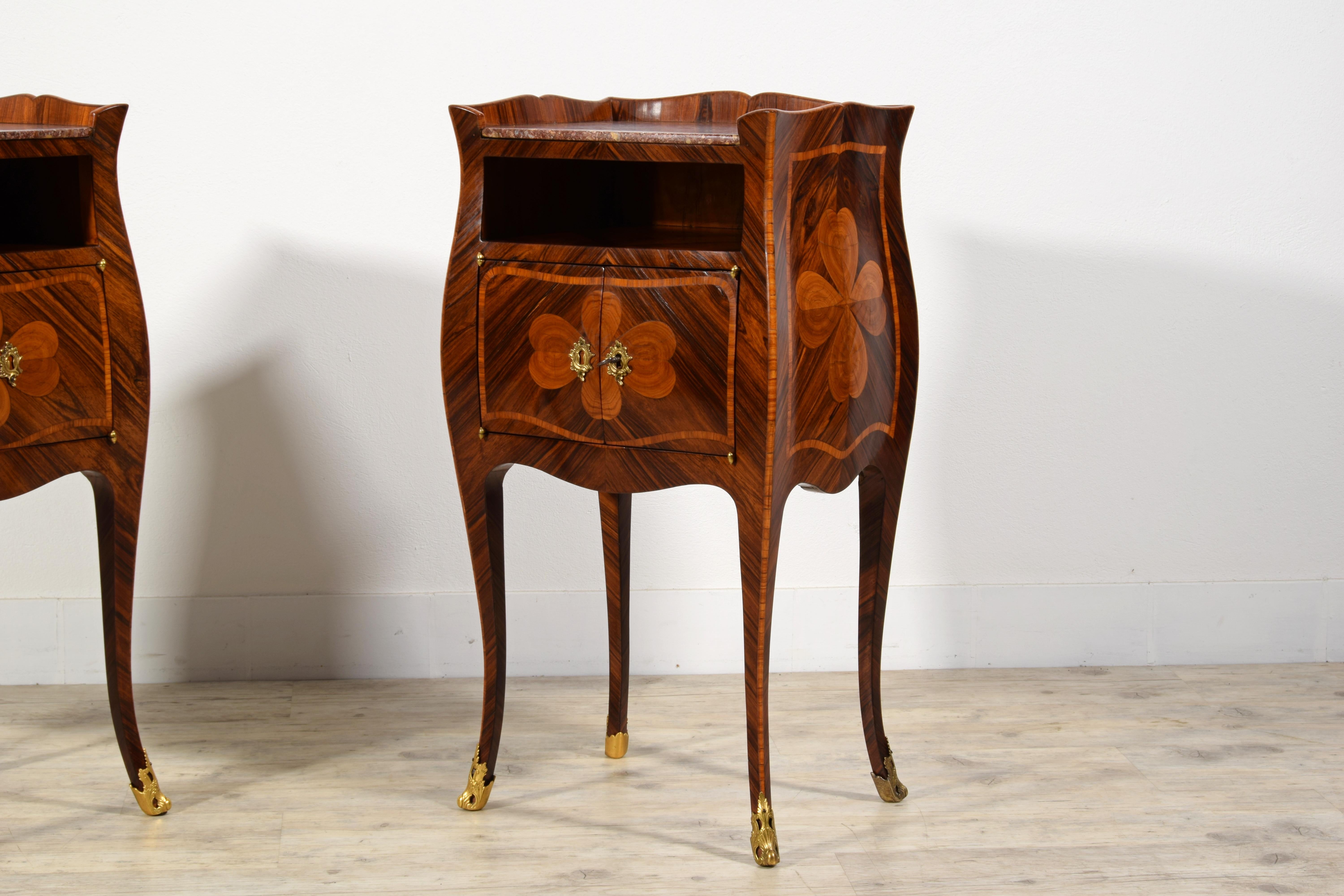 19th Century, Pair of Italian Baroque Style Nightstand or Cabinets  For Sale 5