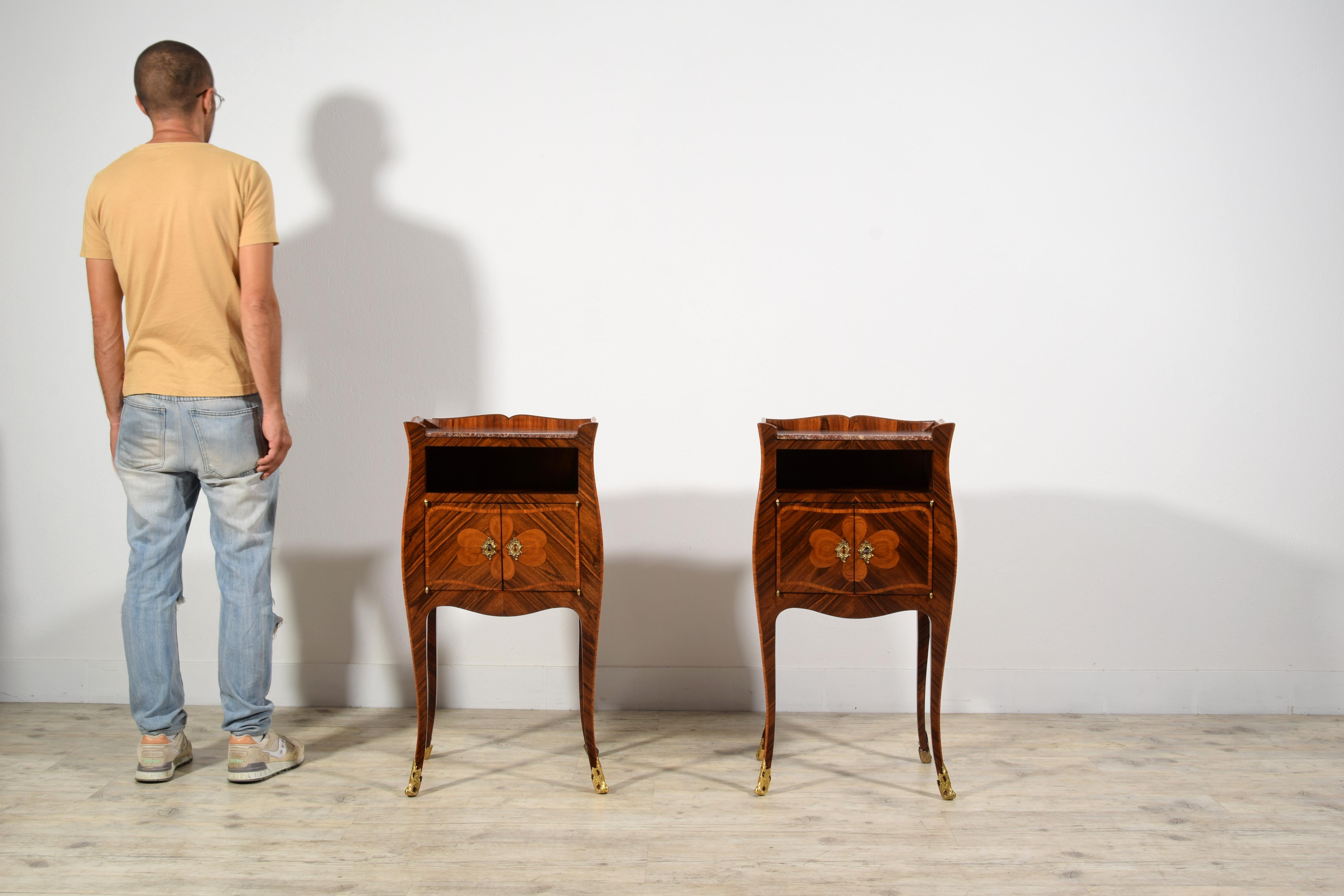 19th Century, Pair of Italian Baroque Style Nightstand or Cabinets  For Sale 7