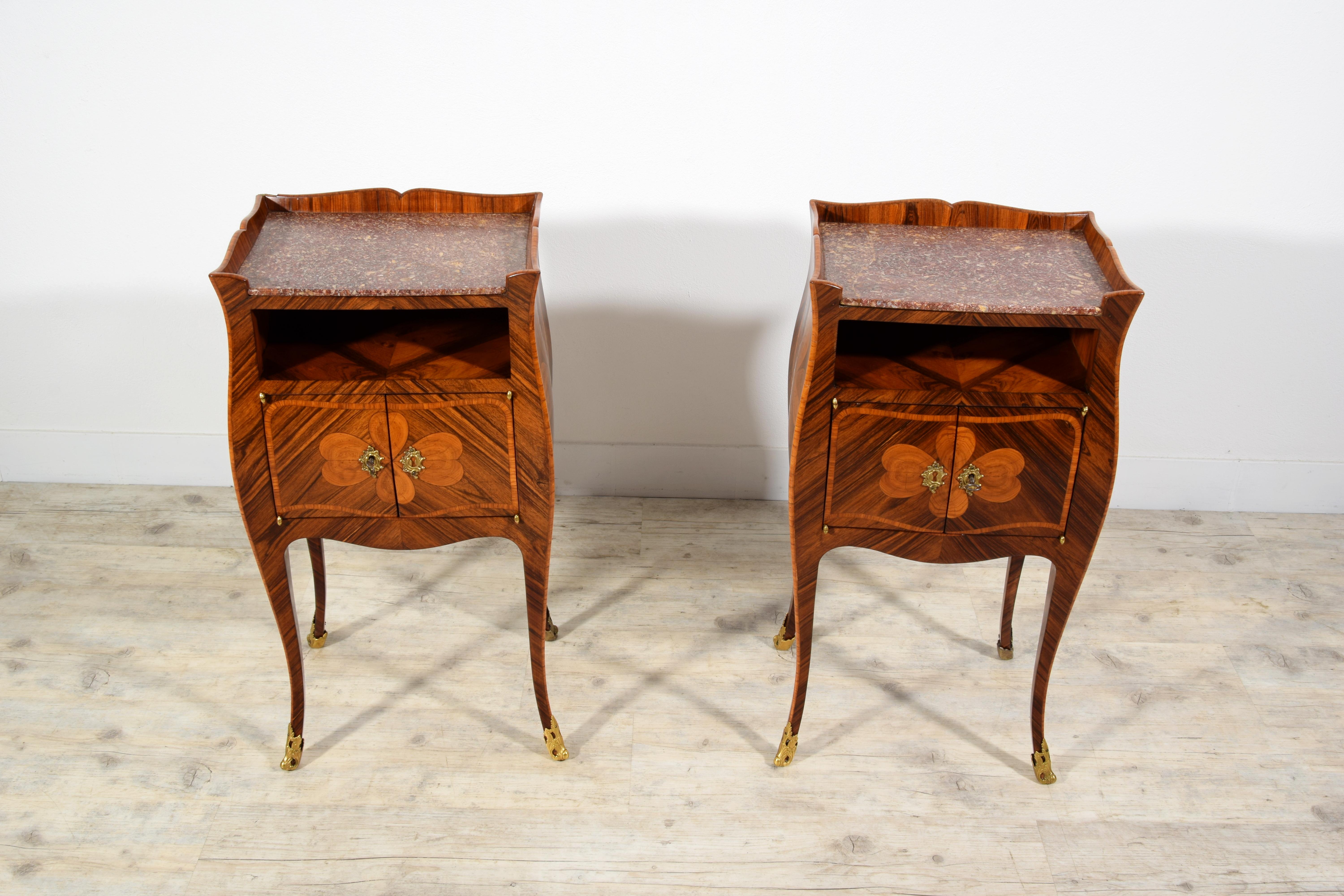 19th Century, Pair of Italian Baroque Style Nightstand or Cabinets  For Sale 8