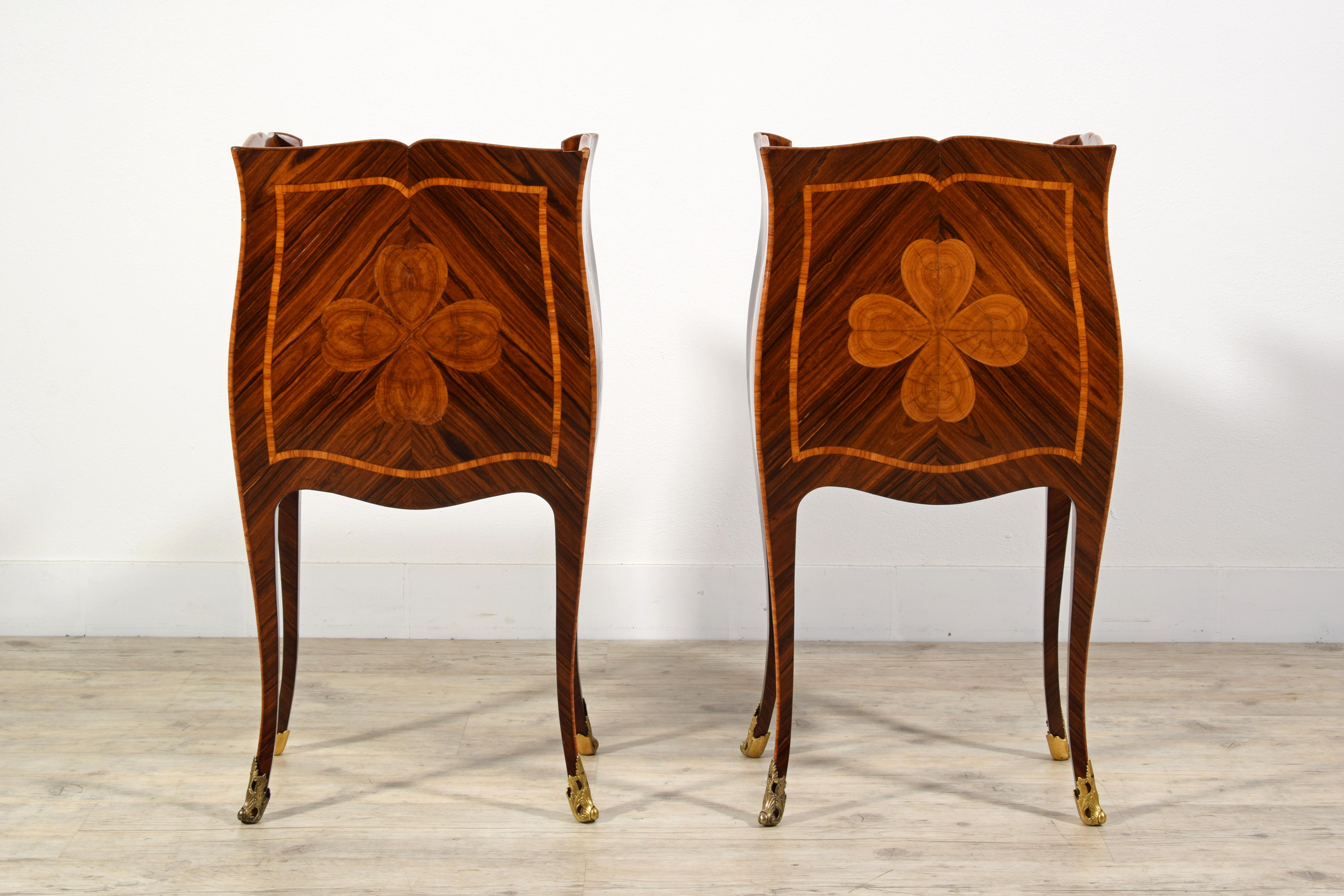 19th Century, Pair of Italian Baroque Style Nightstand or Cabinets  For Sale 14