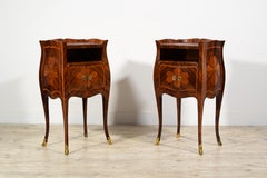 19th Century, Pair of Italian Baroque Style Nightstand or Cabinets
