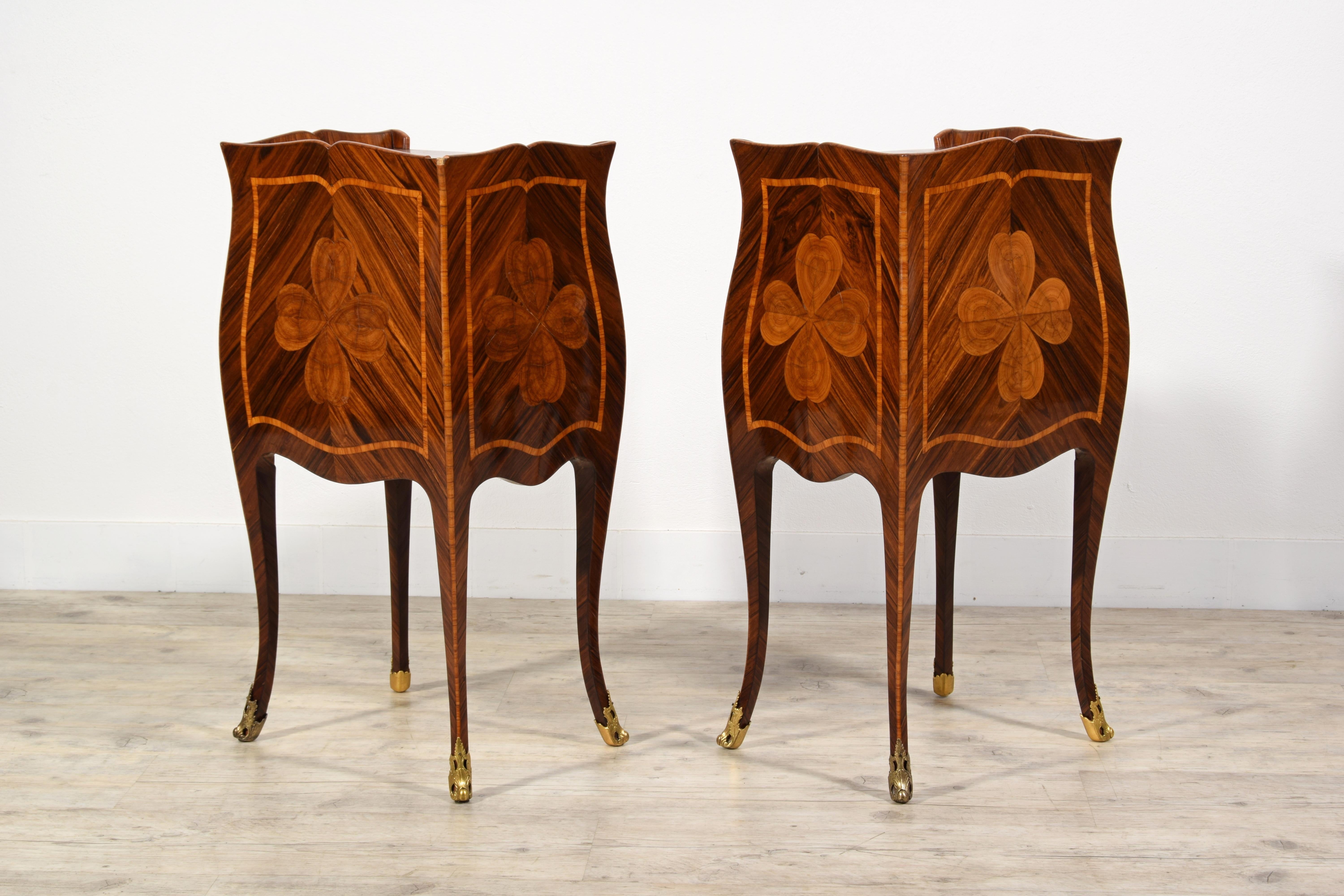 19th Century, Pair of Italian Baroque Style Nightstand or Cabinets  For Sale 1