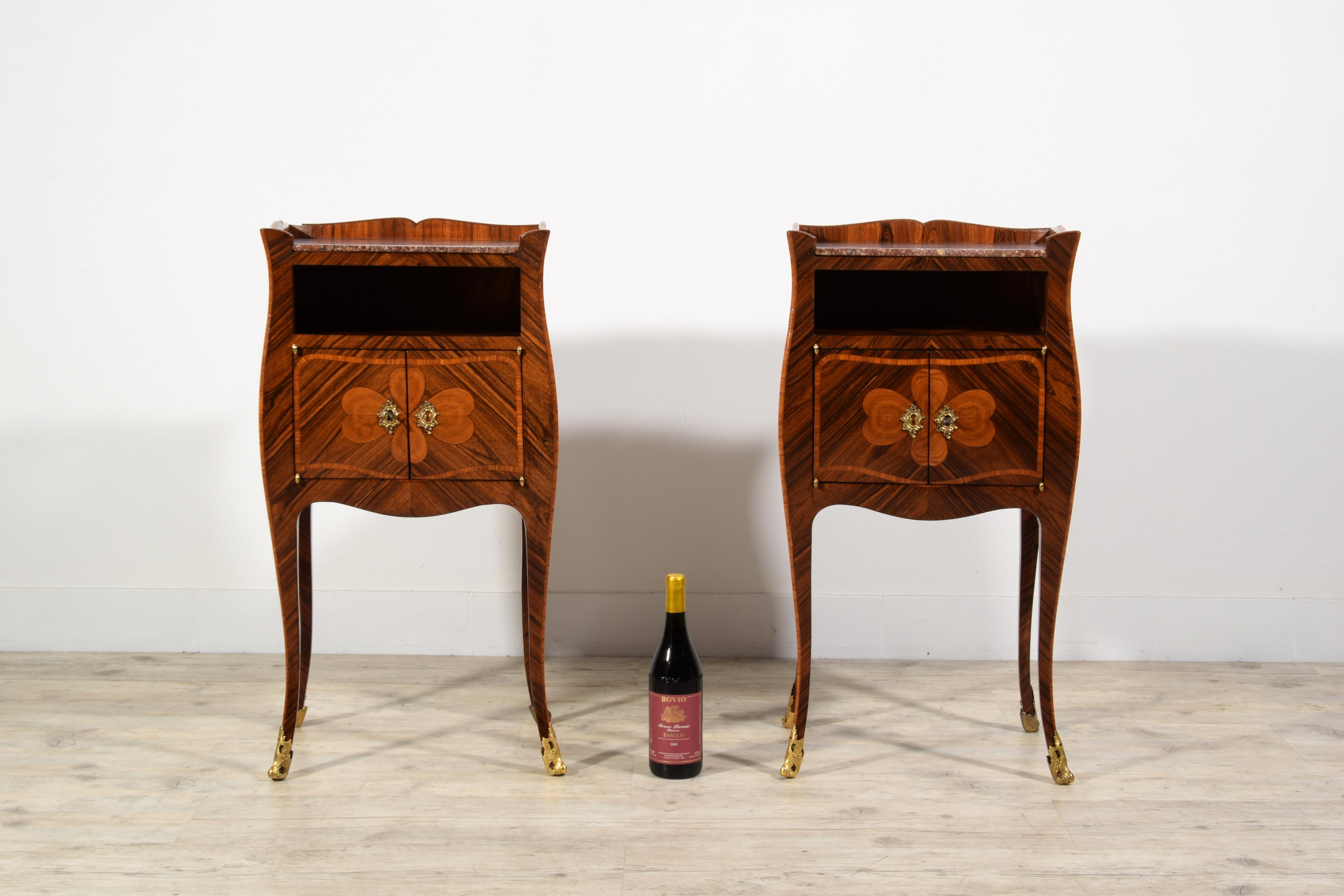 19th Century, Pair of Italian Baroque Style Nightstand or Cabinets  For Sale 2