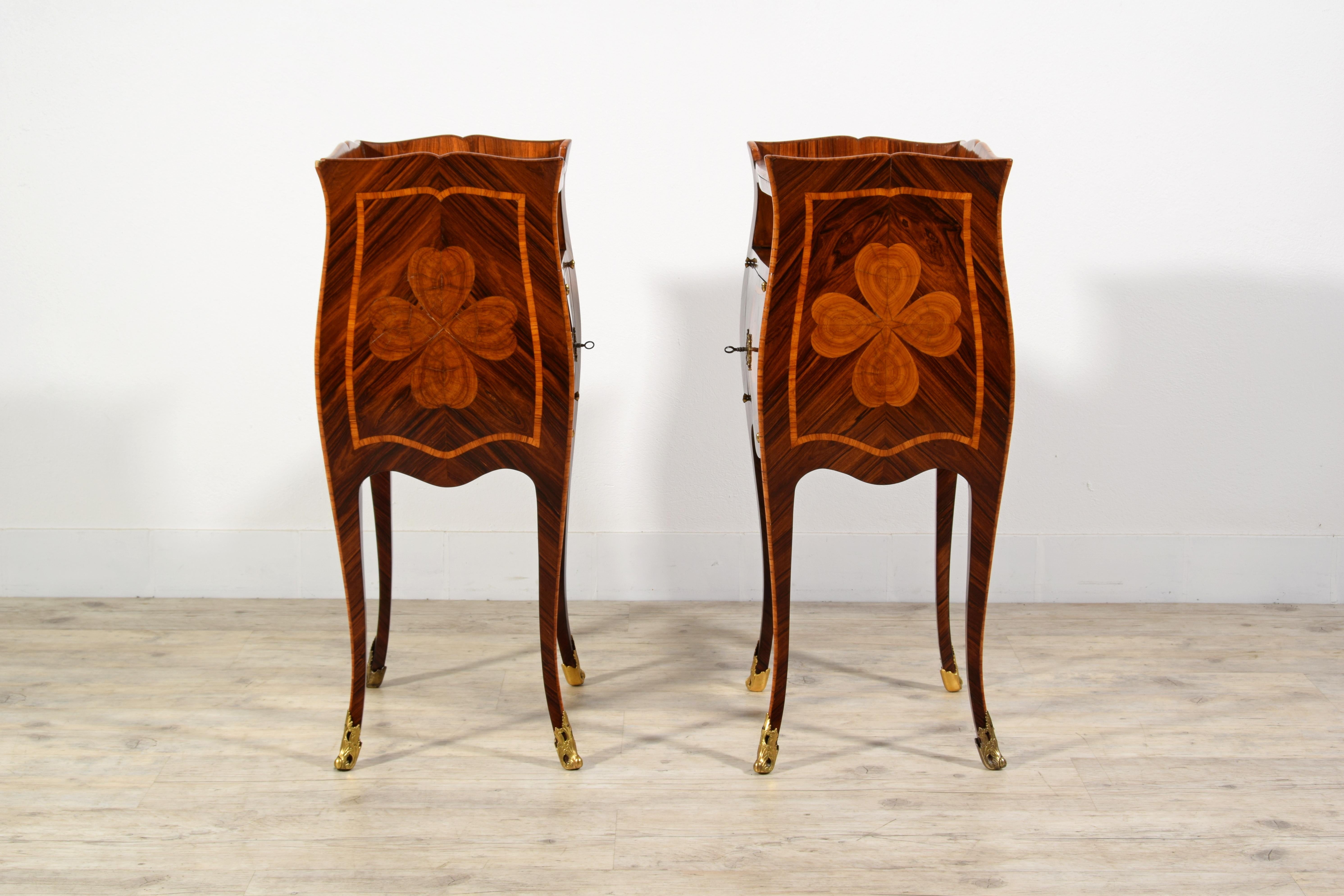 19th Century, Pair of Italian Baroque Style Nightstand or Cabinets  For Sale 3