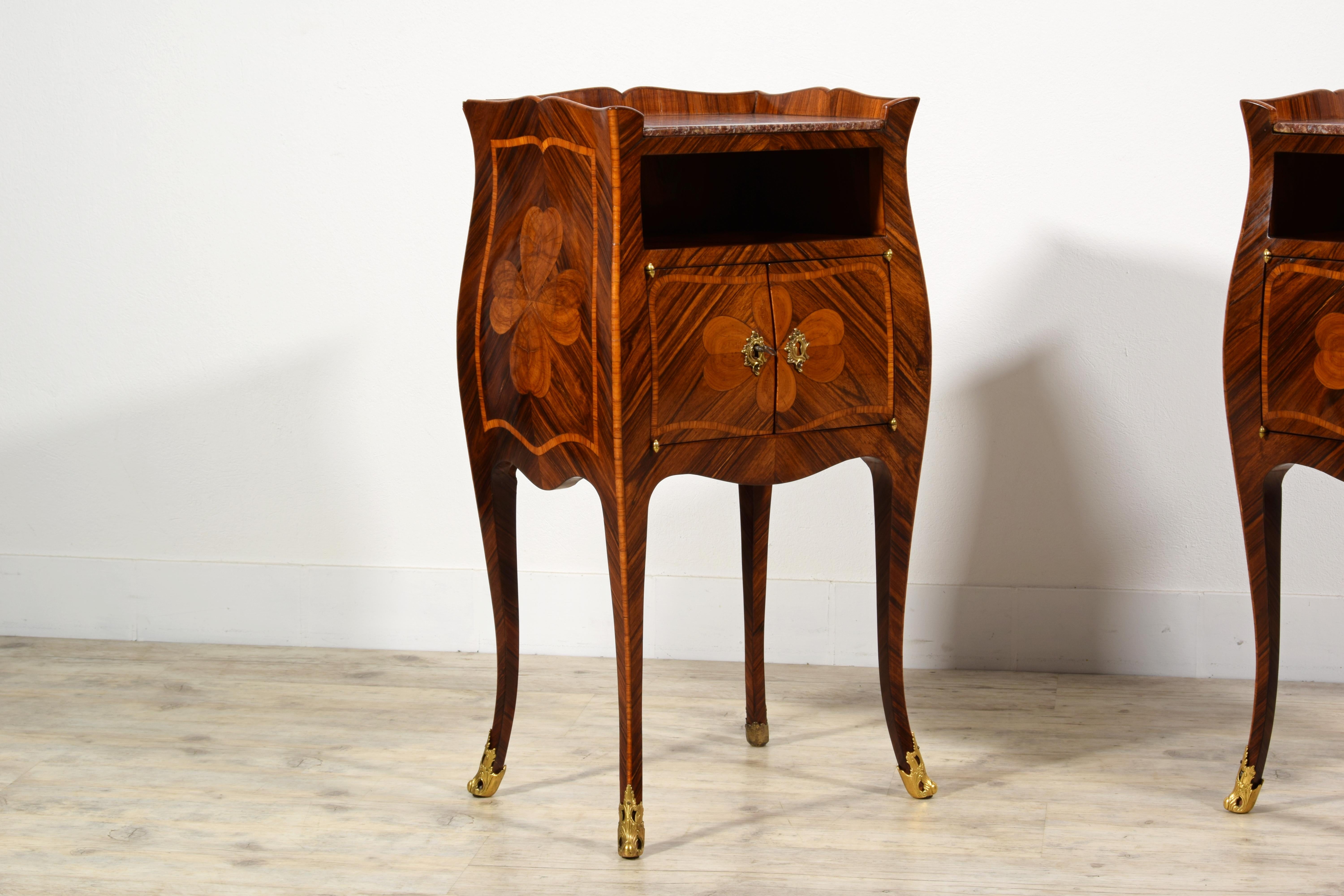 19th Century, Pair of Italian Baroque Style Nightstand or Cabinets  For Sale 4