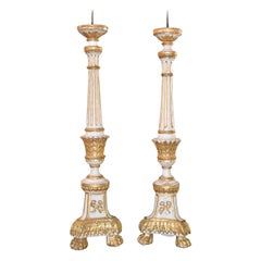 19th Century Pair of Italian Cathedral Candlesticks