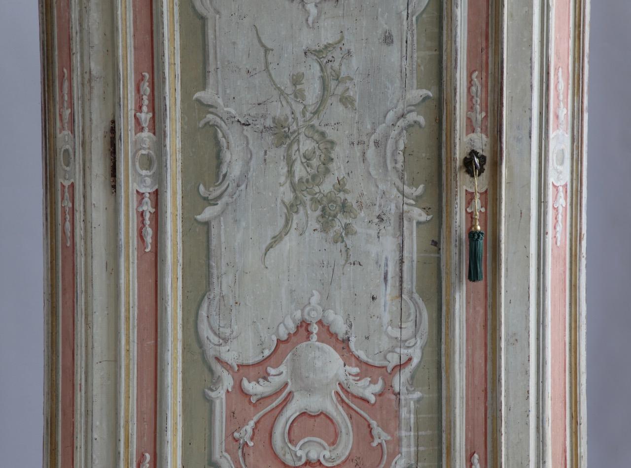 Wood  19th Century Italian Painted Corner Cabinets
