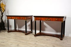 19th Century, Pair of Italian Empire Console