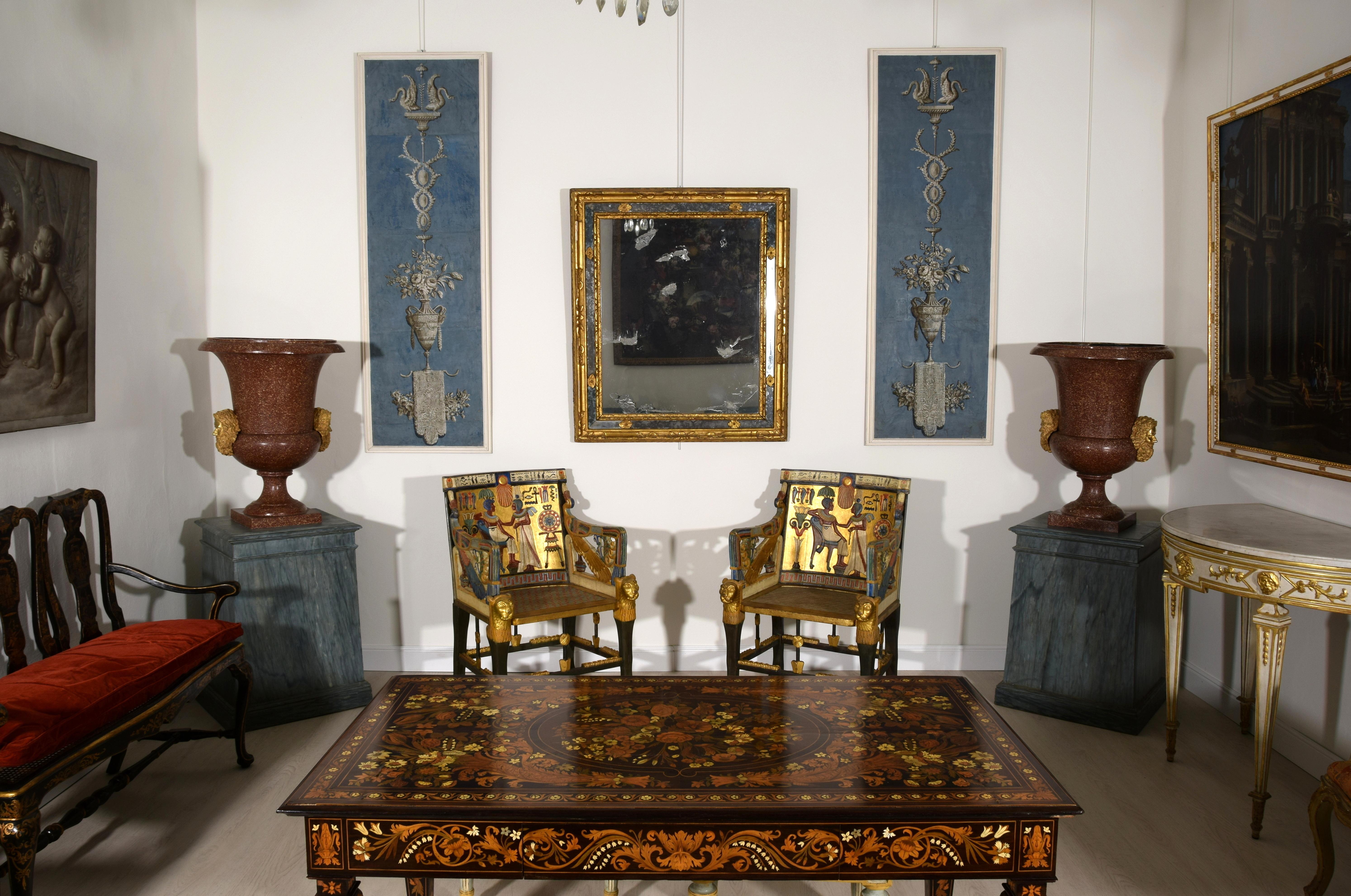 19th Century, Pair of Italian Lacquered Bronze Vases  For Sale 7