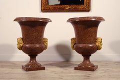 19th Century, Pair of Italian Lacquered Bronze Vases
