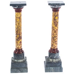 19th Century Pair of Italian Marble Grand Tour Doric Columns