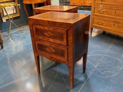 19th Century Pair of Italian Neo-Classical Inlaid Walnut Tables