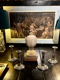 Coppia di disegni neoclassici italiani del XIX secolo raffiguranti Giulio Cesare.