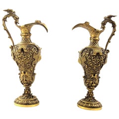 Paar italienische Renaissance-Revival-Würfel aus vergoldeter Bronze aus dem 19. Jahrhundert