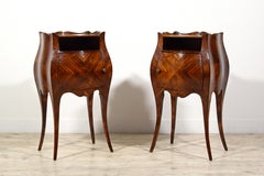 19th Century, Pair of Italian Rococo stile Wood Cabinets or Night Stands