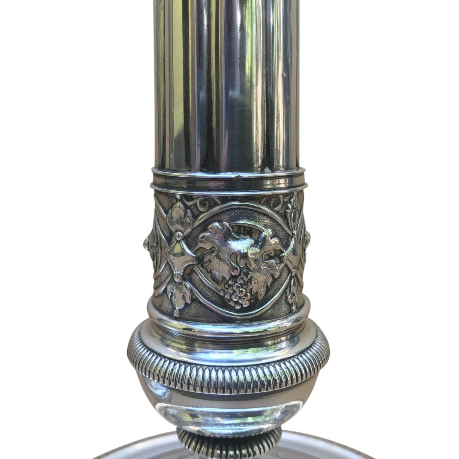 19th Century Pair of Italian Silver Candlesticks Neoclassical Milan 1820 2