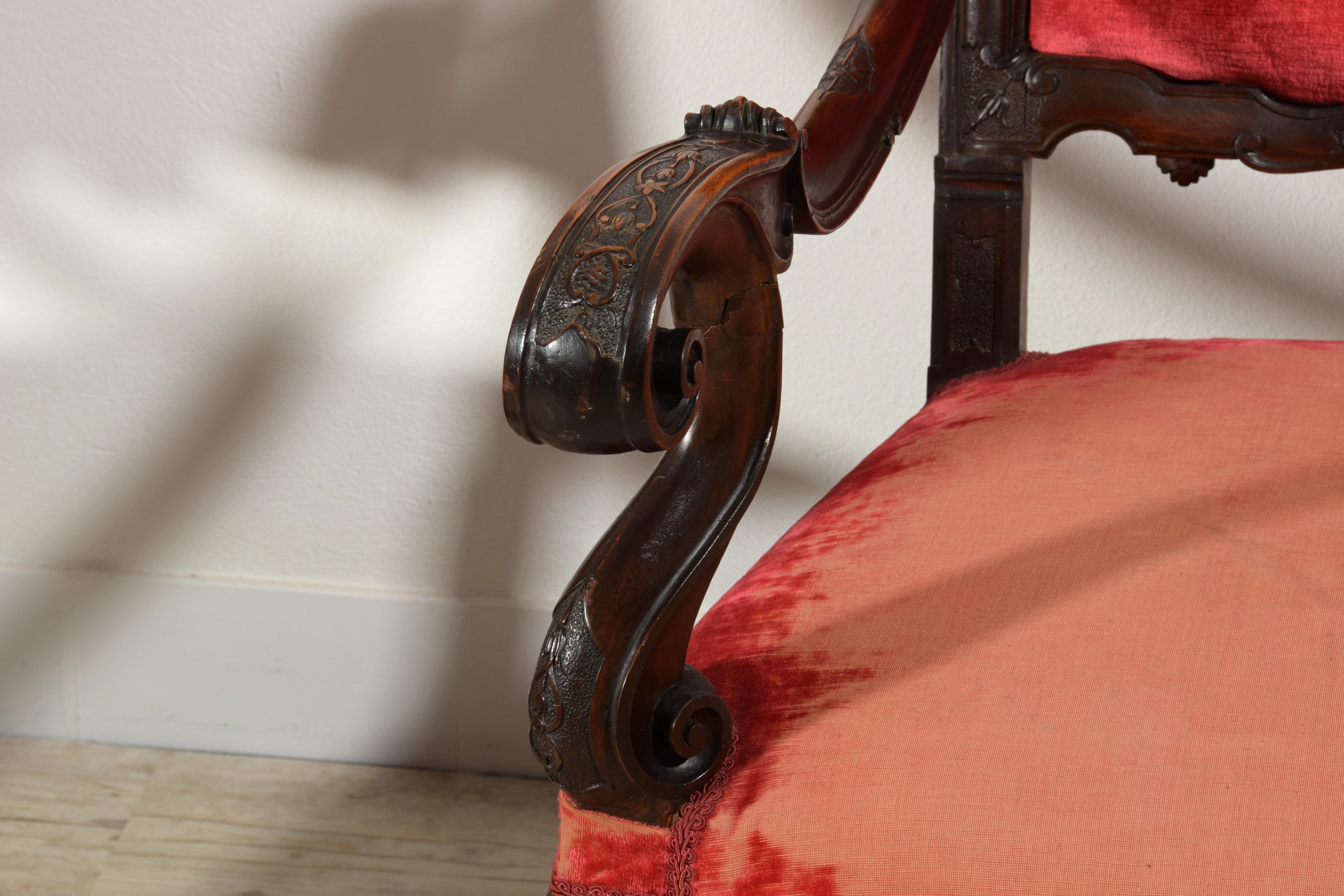 19th Century Pair of Italian Wood Armchairs 12