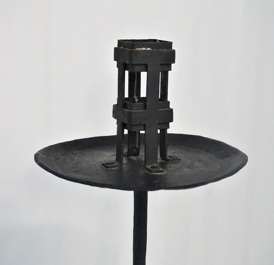19th Century Pair of Italian Wrought Iron Torchères, Candleholders 4