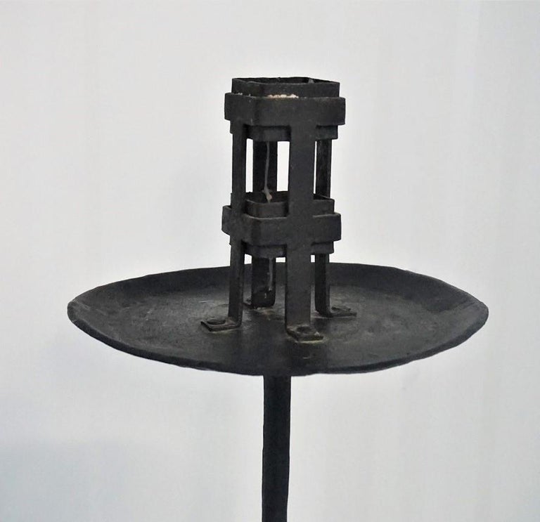 19th Century Pair of Italian Wrought Iron Torchères, Candleholders For Sale 4