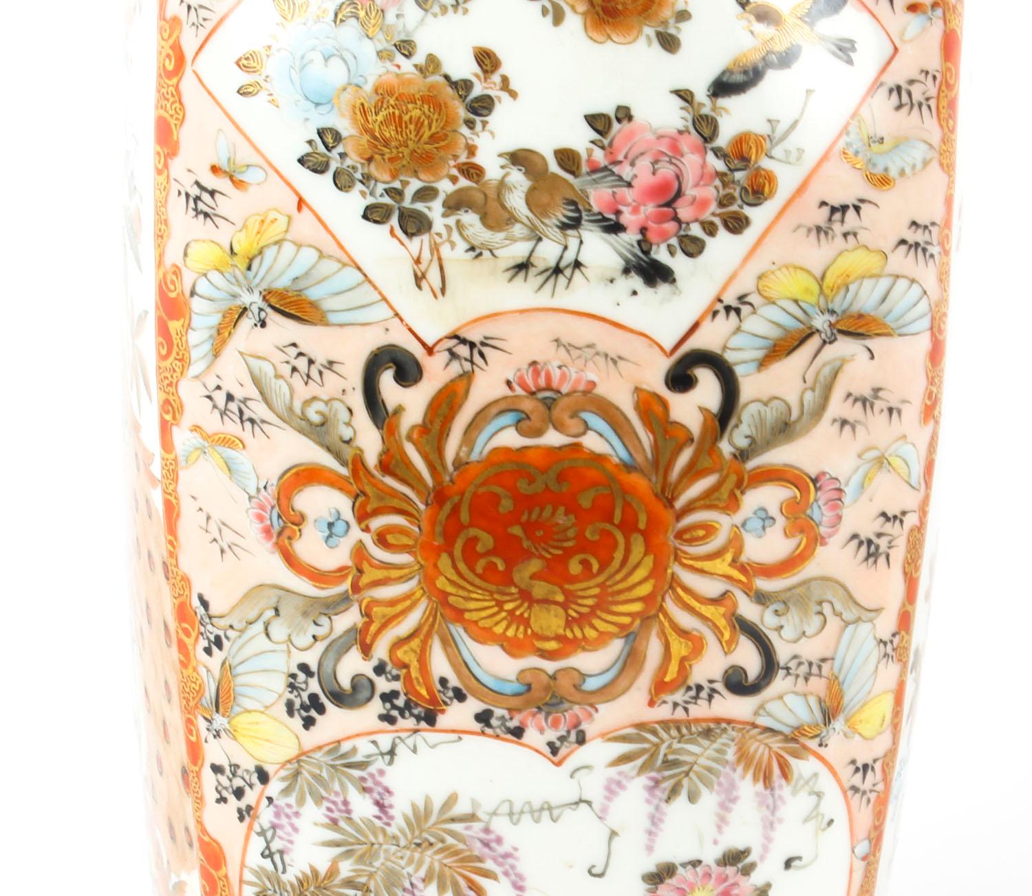 19th Century Pair of Japanese Kutani Porcelain Vases 3