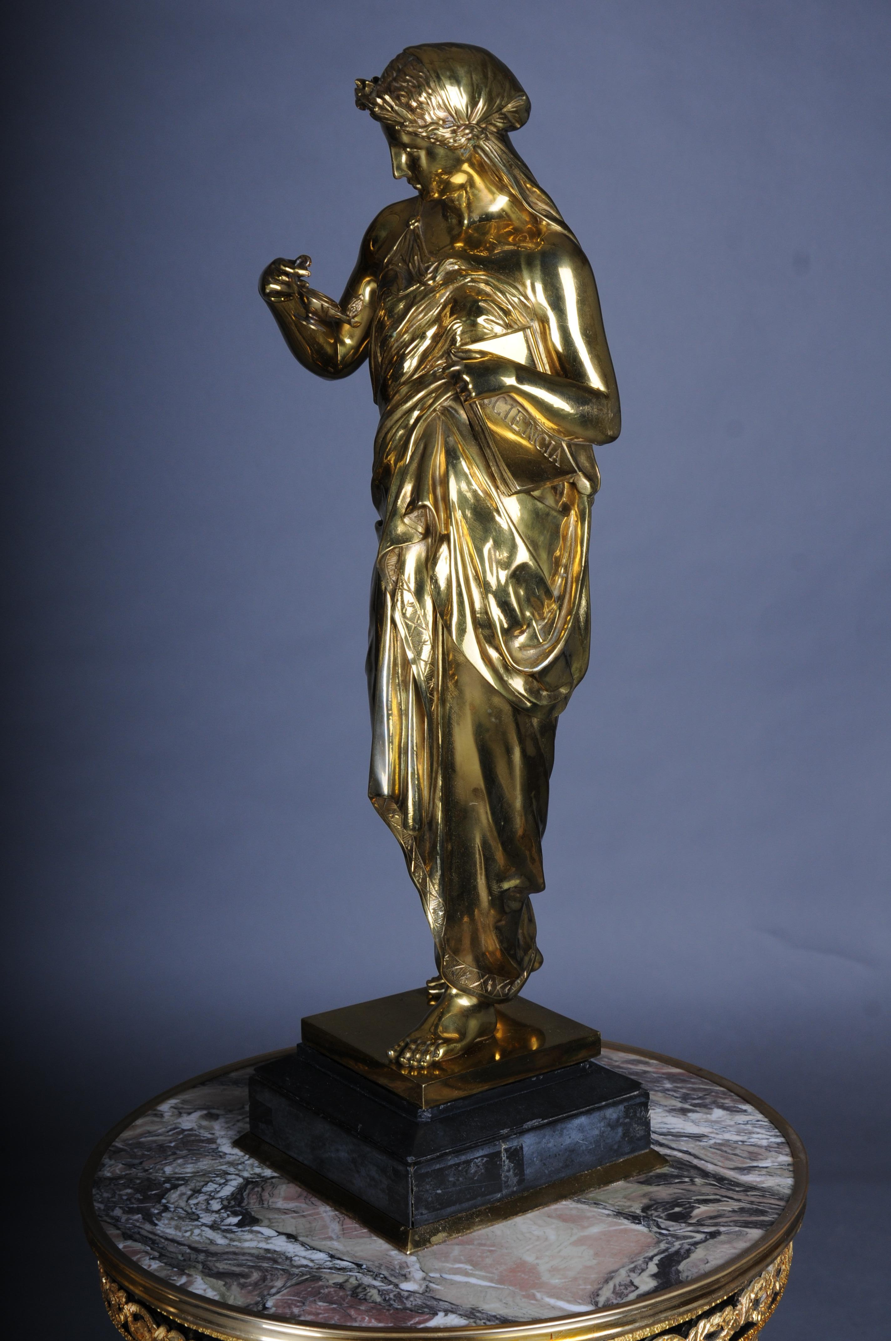 Paire de grandes (2) sculptures en bronze Empire du 19e siècle en vente 12