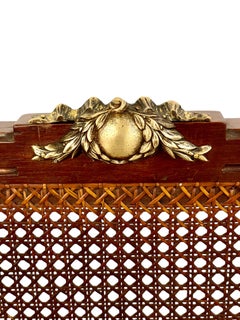 Siglo XIX Pareja de sillas auxiliares francesas de caña estilo Luis XVI