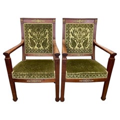Paar Mahagoni-Sessel im Directoire-Stil des 19.