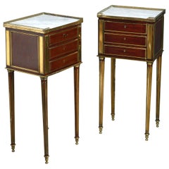 19th Century Pair of Mahogany Bedside Cabinets or Nightstands