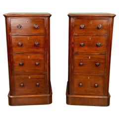 19th century pair of mahogany bedside chests of drawers 