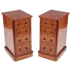 Antique 19th Century Pair of Mahogany Bedside Lockers