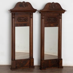 19th Century Pair of Mahogany Mirrors, Denmark