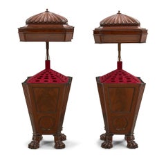 19th Century Pair of Mahogany William IV Cutlery Urns, ca 1835