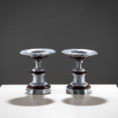 19th Century Pair of Marble Tazzas, Italy