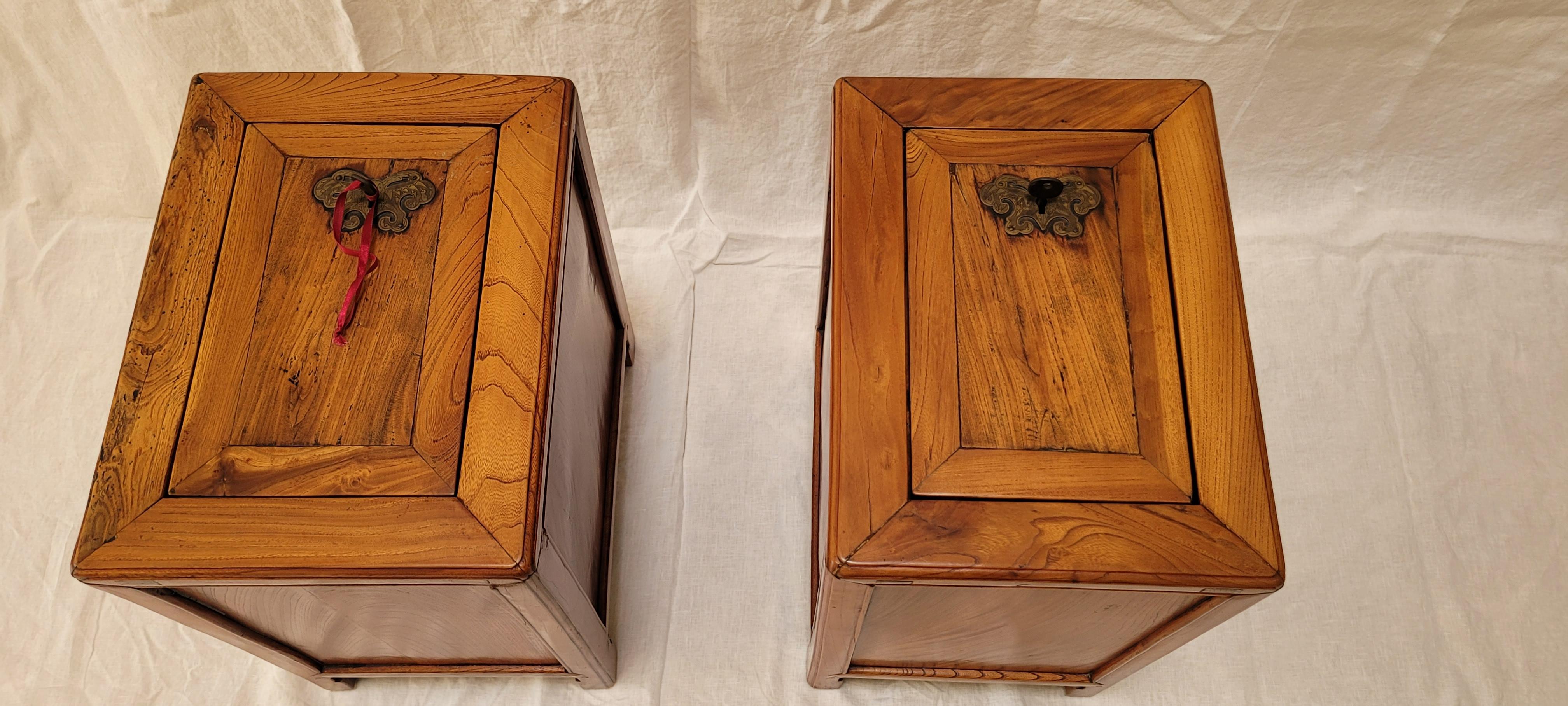 Hardwood 19th Century Pair of Money Chests For Sale