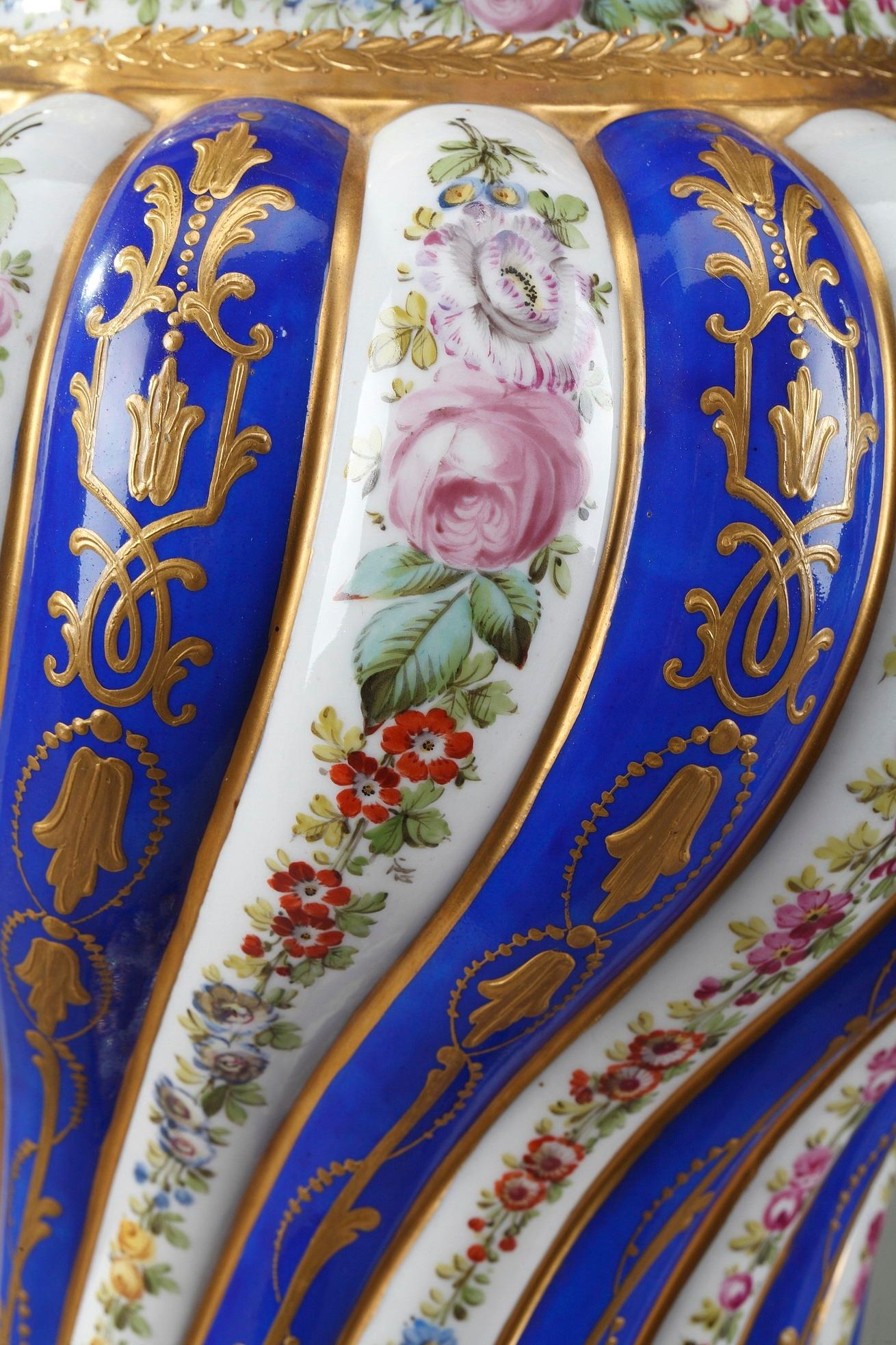 19th Century Pair of Monumental Porcelain Antique Vases in Sevres Taste 5