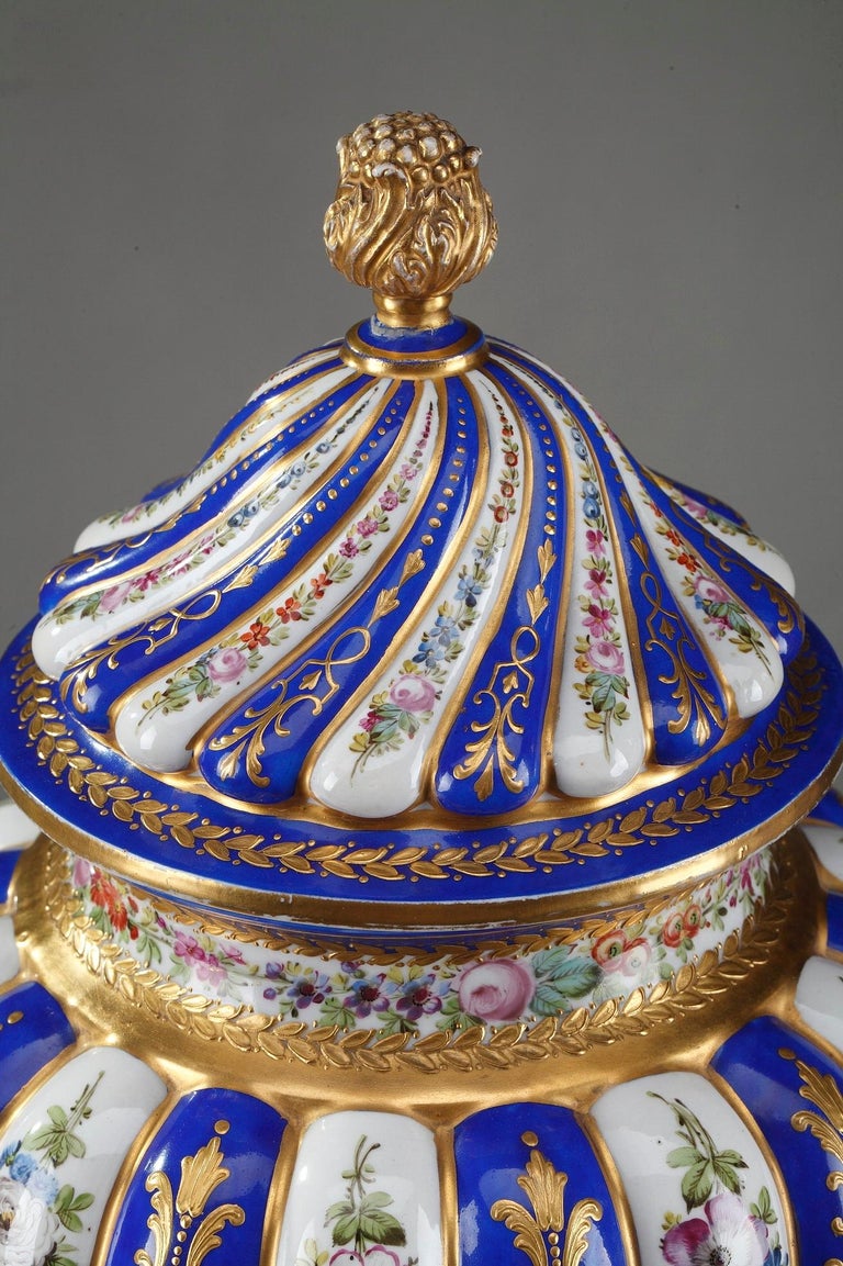 19th Century Pair of Monumental Porcelain Antique Vases in Sevres Taste