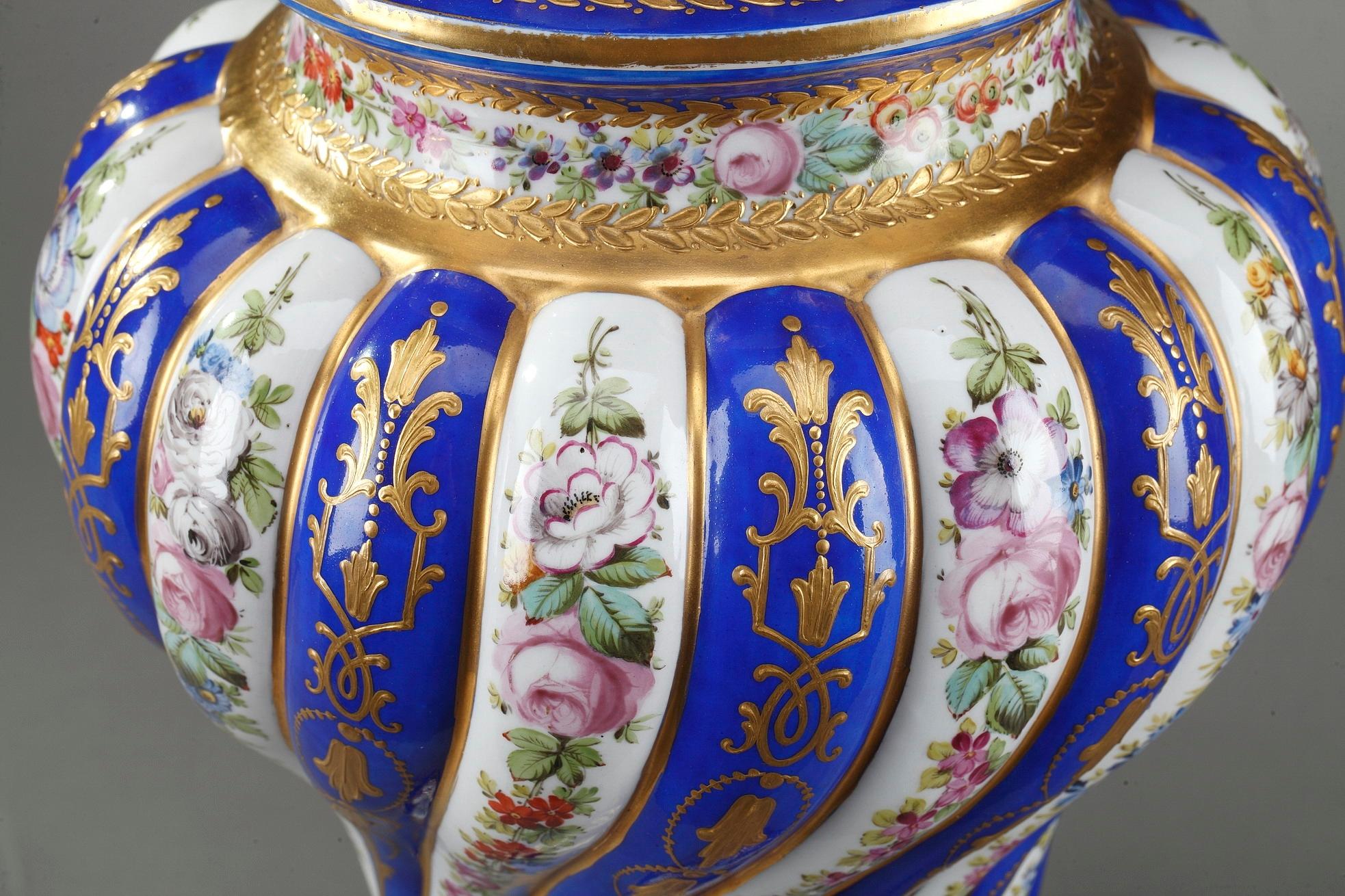 Napoleon III 19th Century Pair of Monumental Porcelain Antique Vases in Sevres Taste