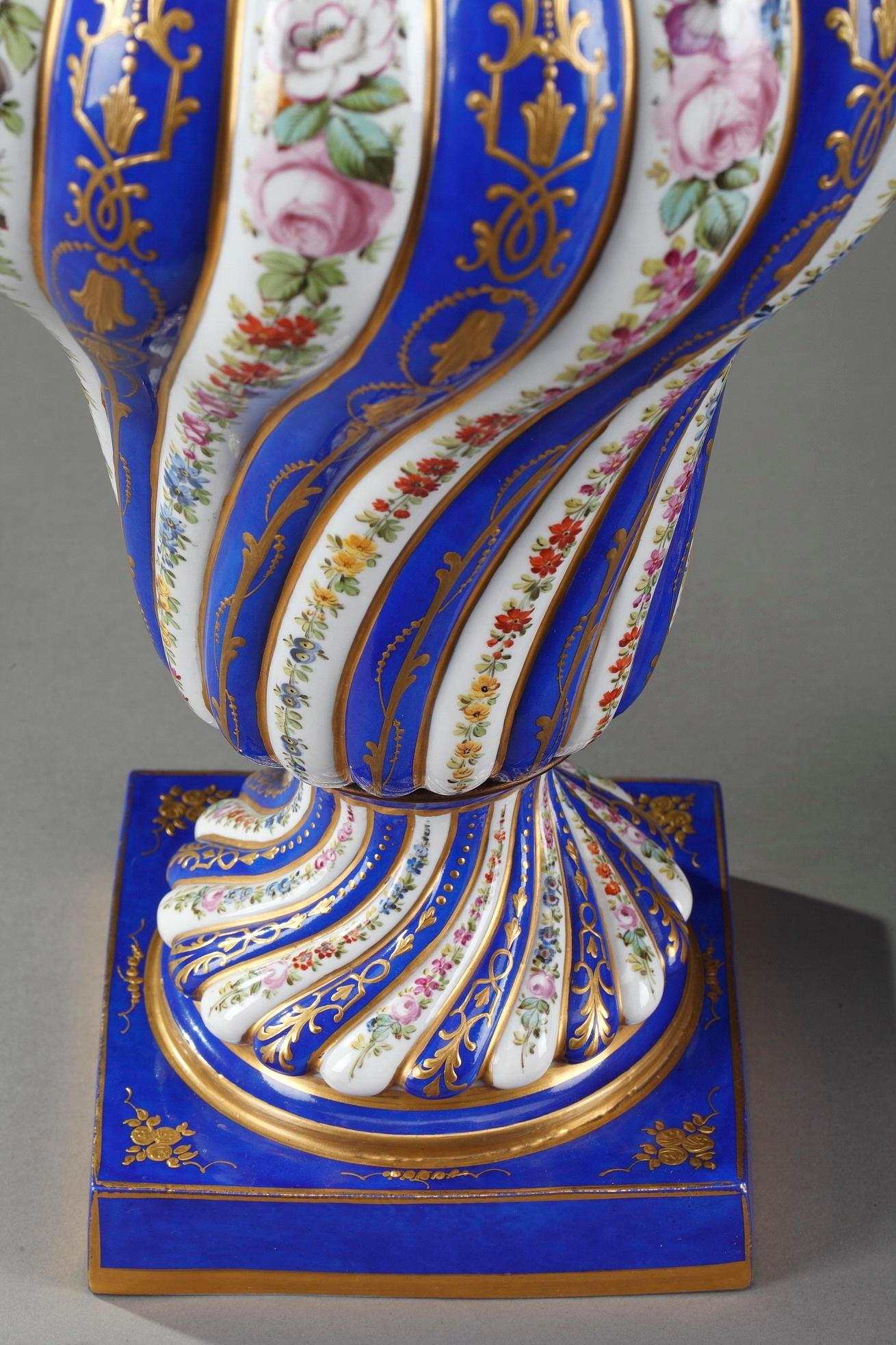 French 19th Century Pair of Monumental Porcelain Antique Vases in Sevres Taste