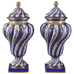 19th Century Pair of Monumental Porcelain Antique Vases in Sevres Taste