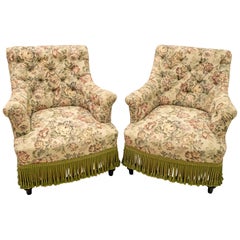 19th Century Pair of Napoleon III French Gobelin Coating Armchairs