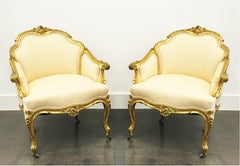 19th Century Pair of Napoleon III Giltwood Bergères