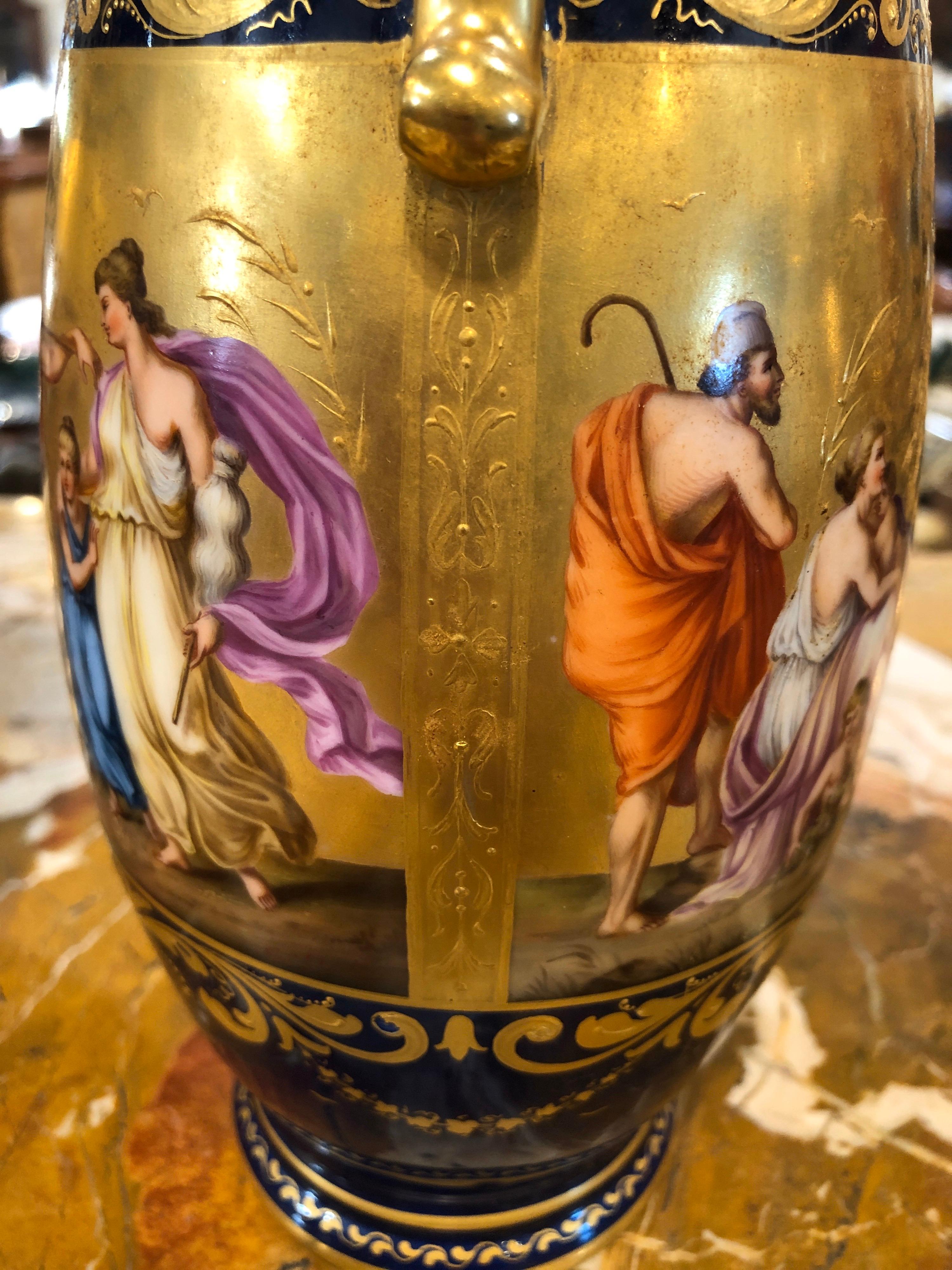 19th Century Pair of Napoleon III° Porcelain Vases Vienna, 1860s 5