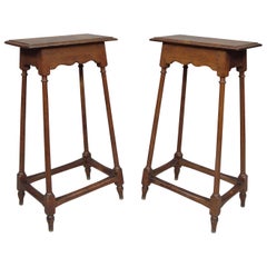 19th Century Pair of Oak Tables/Stands