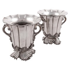 19th Century Pair of Old Sheffield Plated Wine Coolers, Sissons & Co, c.1840